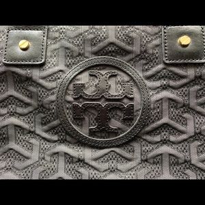 Vintage Tory Burch Black Tote - Geometric Fabric